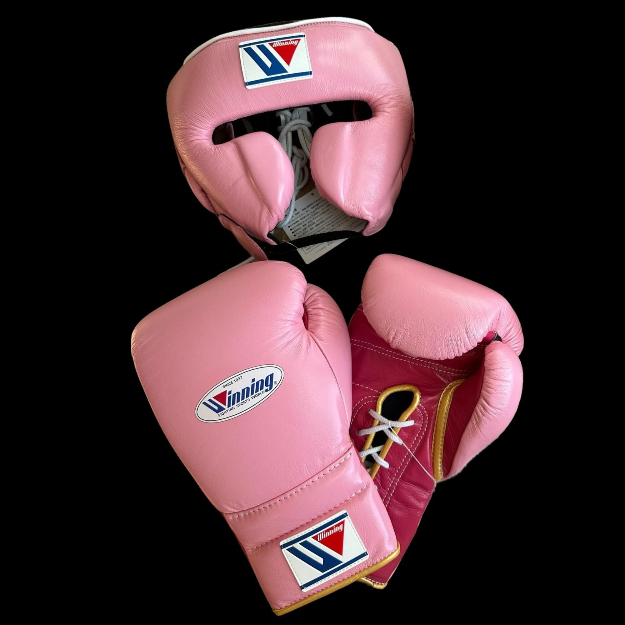 Pink Gold Winning Boxing Gloves set, Winning Boxing Glove winning head guard, winning boxing set Winning Lace up Boxing Glove set, Boxing Glove set, Winning boxing gear set, PF Fitness Gear, Winning set, PF FITNESS GEAR winning gear, winning Boxing Glove, Winning groins, Winning head Gear